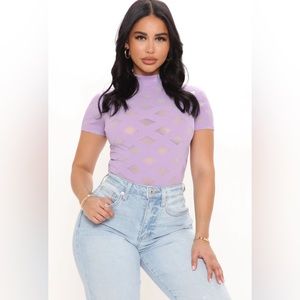 Lavender Mesh Bodysuit Size Small